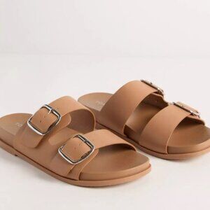 Torrid - 9WW, Double Buckle Slide (Wide Width) in Tan Beige​​​​​